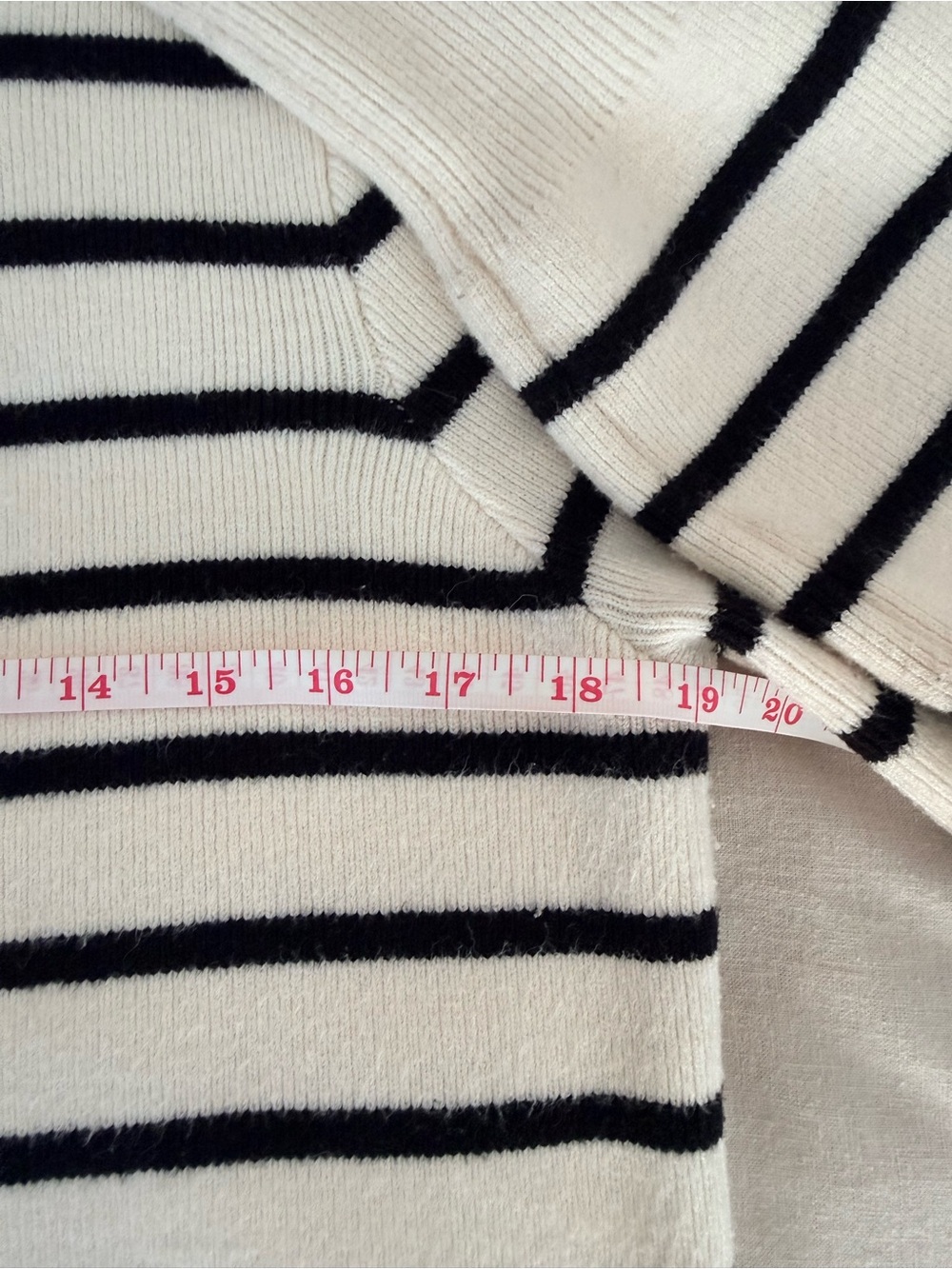 Cyrus | Lady Sweater | Cream & Black Breton Stripe Cardigan | Gold Buttons | S - Picture 9 of 12